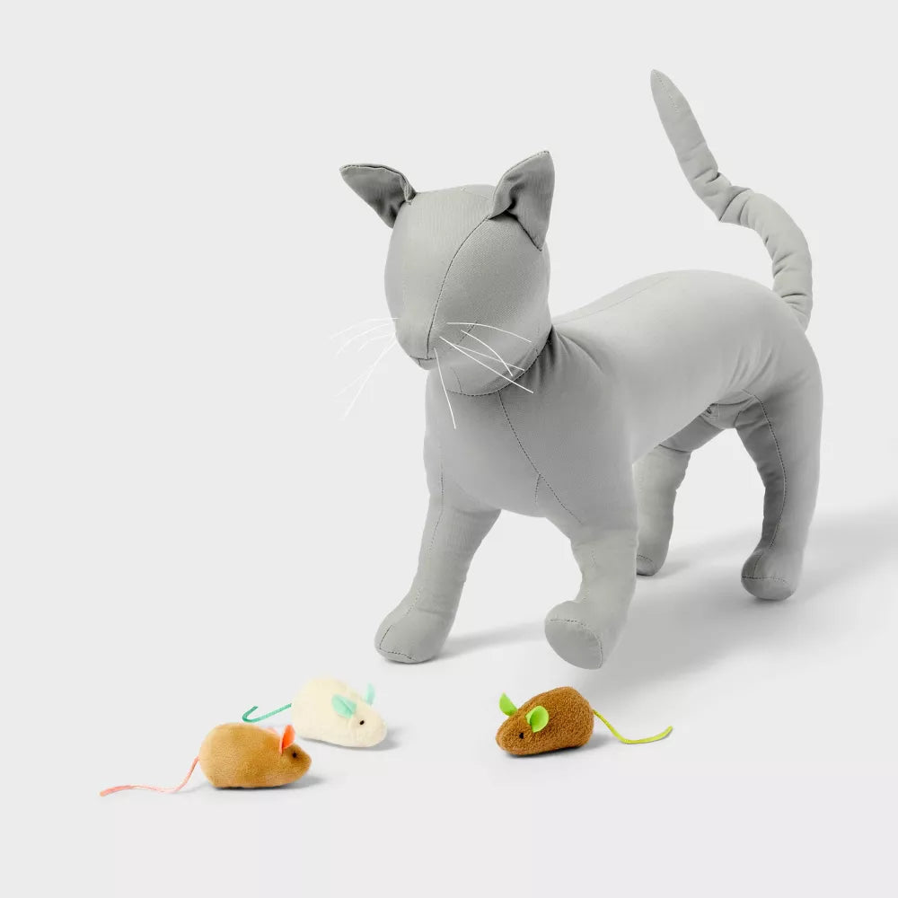 Juego de juguetes de ratón de peluche para gatos set de tres unidades