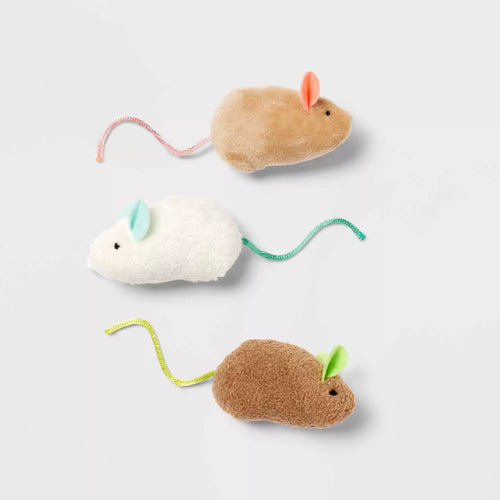 Juego de juguetes de ratón de peluche para gatos set de tres unidades
