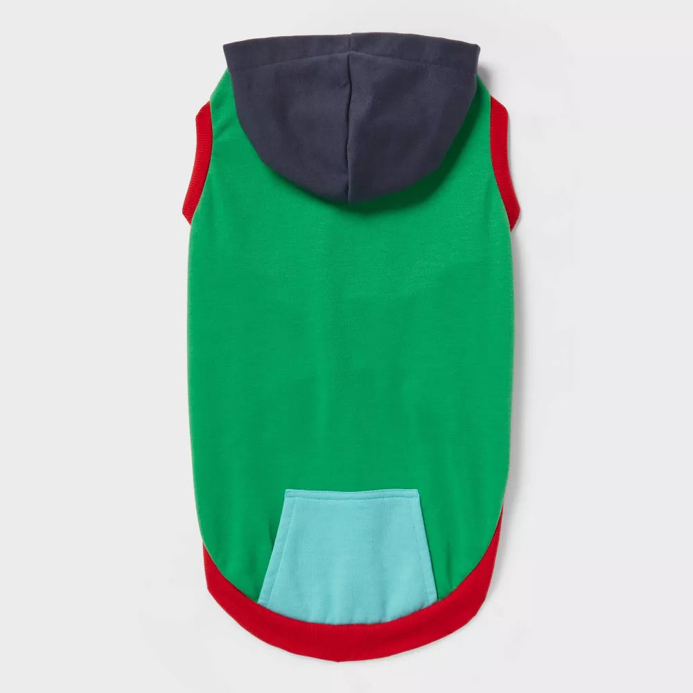 Sudadera con capucha para perros diseño bloques de color